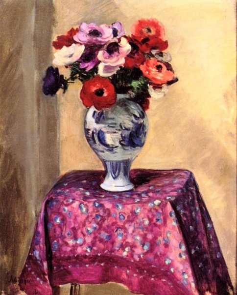 Main Product Photo of Vase of Anemones Painting by Henri Lebasque