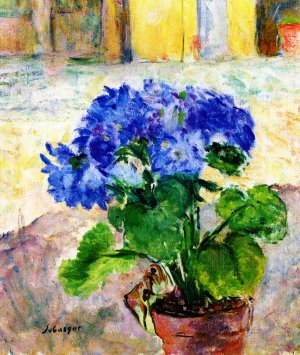 Vase of Hydrangeas by Henri Lebasque Oil Painting