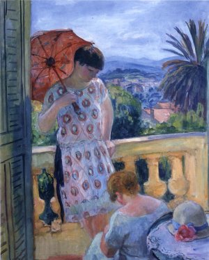 View of Esterel from the Balcony Oil painting by Henri Lebasque