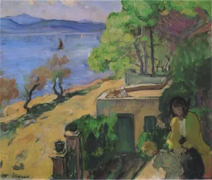 View of the Sea from the Balcony Oil painting by Henri Lebasque