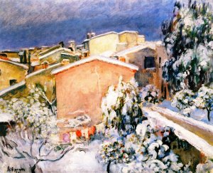 Village in Winter by Henri Lebasque Oil Painting