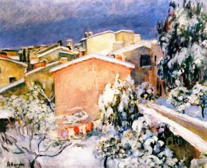 Village in Winter Oil painting by Henri Lebasque