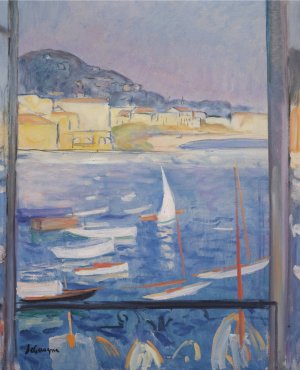 Villefranche-Sur-Mer, Fenetre Ouverte Sur Le Port by Henri Lebasque Oil Painting