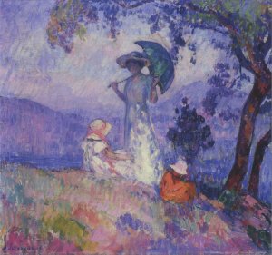 Walk in the Mountains at Saint Tropez by Henri Lebasque Oil Painting