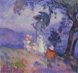 Walk in the Mountains at Saint Tropez Oil painting by Henri Lebasque