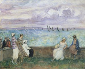 Watching the Sailboats by Henri Lebasque Oil Painting
