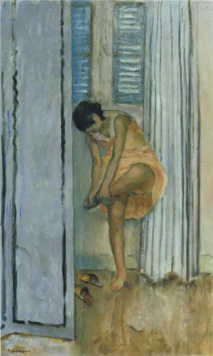 Woman Changing Her Shoes Oil painting by Henri Lebasque