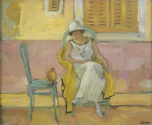 Woman in a White Robe Oil painting by Henri Lebasque