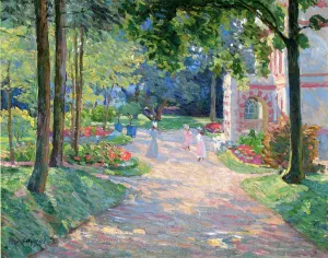 Women and Children in the Parc de Dammartin by Henri Lebasque Oil Painting