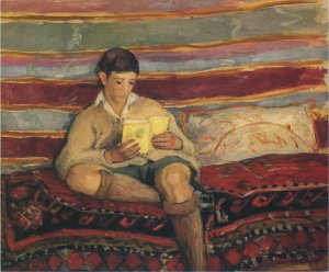 Young Boy Reading by Henri Lebasque Oil Painting