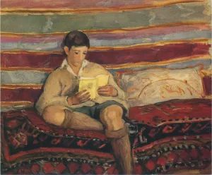 Young Boy Reading by Henri Lebasque - Oil Painting Reproduction