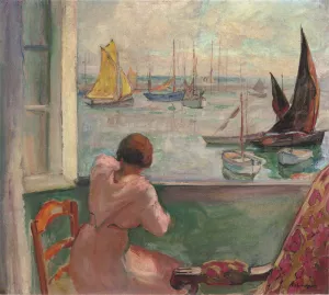 Young Girl at the Window Oil painting by Henri Lebasque
