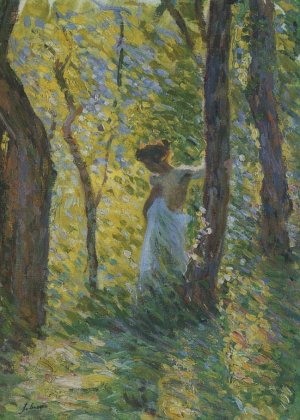 Young Girl in a Clearing by Henri Lebasque Oil Painting