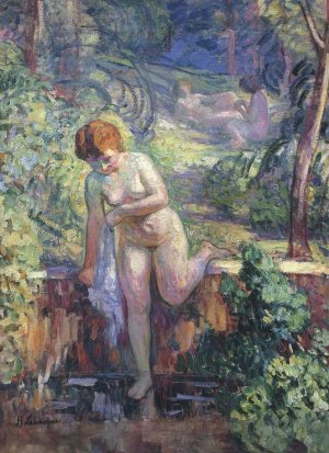 Young Girl in a Garden at St. Tropez