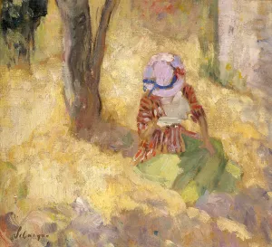 Young Girl Reading a Book