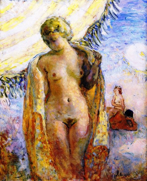 Young Woman at the Beach by Henri Lebasque - Hand-Painted Oil Painting Reproduction