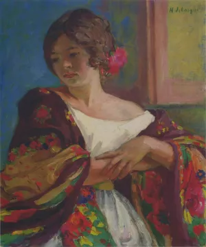 Young Woman in a Shawl Oil painting by Henri Lebasque