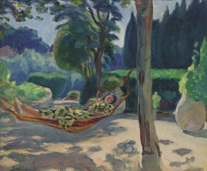 Young Woman on a Hammock by Henri Lebasque Oil Painting