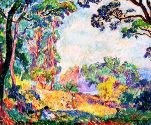 Young Women and Girls in a Landscape by Henri Lebasque Oil Painting