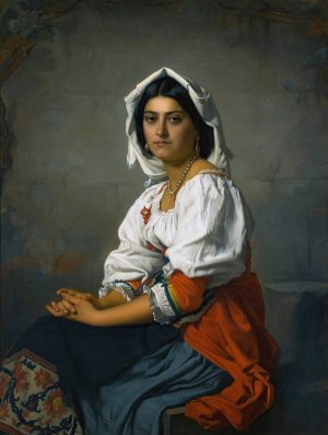 La Jeune Italienne by Henri Lehmann Oil Painting