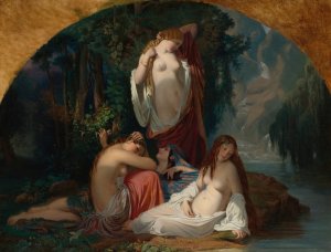 Les Baigneuses - Les Filles De La Source by Henri Lehmann Oil Painting