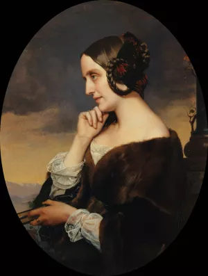 Portrait de Marie de Flavigny, comtesse d'Agoult Oil painting by Henri Lehmann