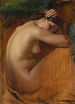 Study of a Female Nude by Henri Lehmann Oil Painting