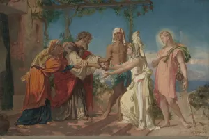 Tobias Brings His Bride Sarah to the House of His Father, Tobit Oil painting by Henri Lehmann