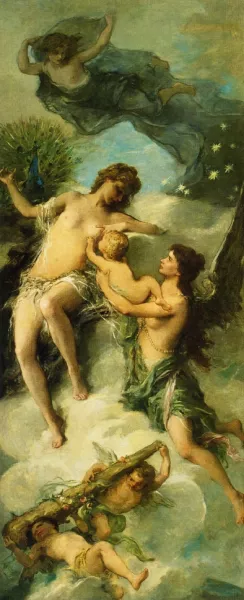 Hera and Ares in the Underworld by Henri Leopold Levy Oil Painting