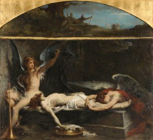 Jesus au Tombeau by Henri Leopold Levy Oil Painting
