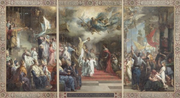 Le Couronnement de Charlemagne by Henri Leopold Levy - Hand-Painted Oil Painting Reproduction