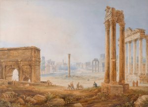 View Of The Forum With The Arch Of Septimus Severus by Henri Leveque Oil Painting