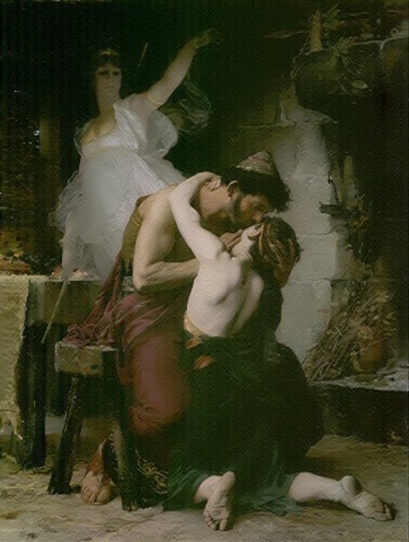 Reunion of Odysseus and Telemachus by Henri-Lucien Doucet - Hand-Painted Oil Painting Reproduction