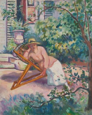 Jeanne Dans Le Jardin De Neuilly by Henri Manguin Oil Painting