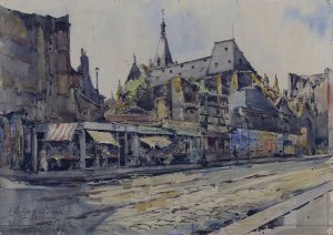 L'eglise Saint Severin by Henri-Marie-Georges Bernardeau Oil Painting