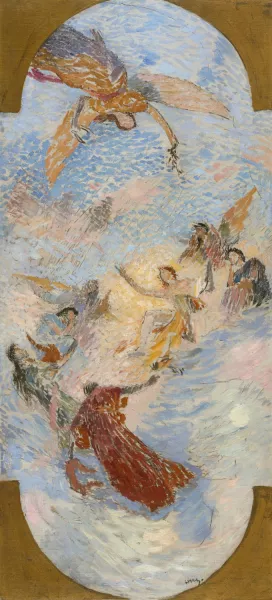 Apollon et les muses by Henri Martin Oil Painting
