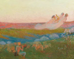 Berger et ses trois muses by Henri Martin Oil Painting