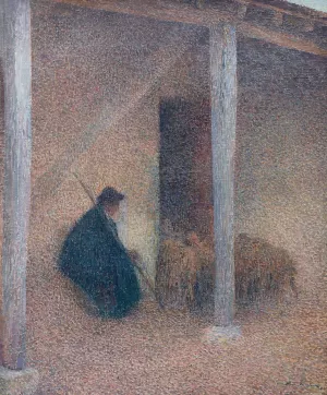 Berger rentrant ses mouton by Henri Martin Oil Painting