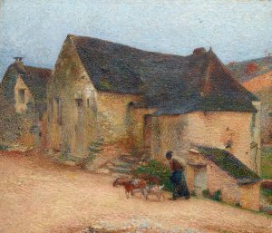 Chevriere devant une vieille maison a Labastide by Henri Martin Oil Painting