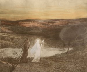 Dante Rencontre Beatrix by Henri Martin Oil Painting