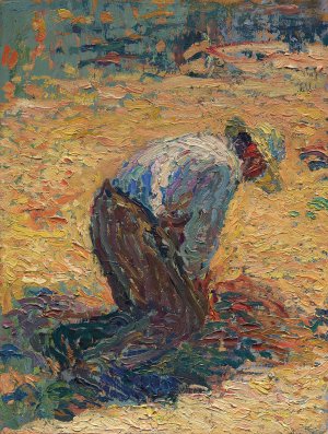 Etude pour 'La Moisson' by Henri Martin Oil Painting