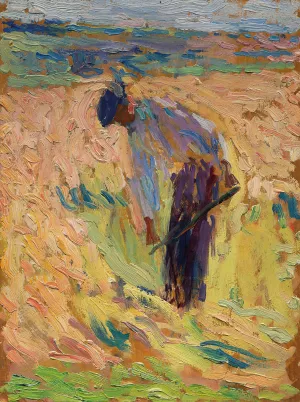 Etude pour 'La Moisson' by Henri Martin Oil Painting
