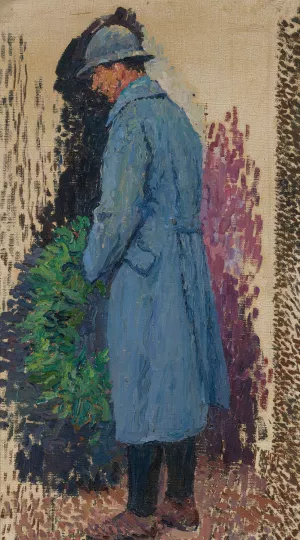 Etude Pour Le Monument Aux Morts; L'homme Avec Une Couronne Mortuaire De Laurier by Henri Martin Oil Painting