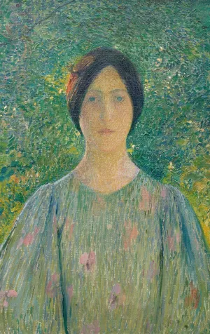 Jeune femme a la robe fleurie by Henri Martin Oil Painting