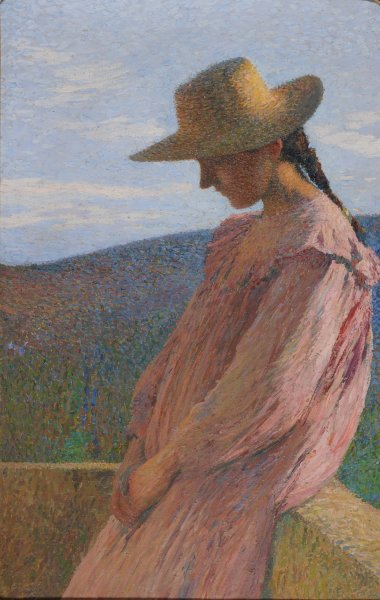 Jeune fille assise  by Henri Martin - Hand-Painted Oil Painting Reproduction