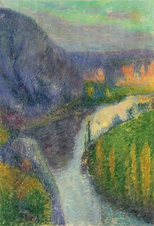 La Vallee Du Lot, Pres De Saint-Cirq Lapopie by Henri Martin Oil Painting