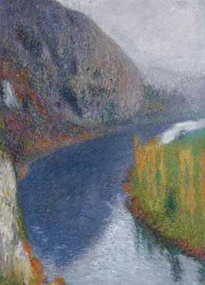 Le Lot au pied des falaises de St-Cirq-Lapopie by Henri Martin Oil Painting