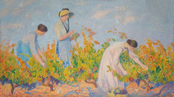 Les Vendangeuses  by Henri Martin - Hand-Painted Oil Painting Reproduction