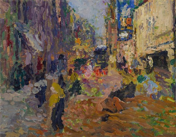 Scene de rue by Henri Martin - Hand-Painted Oil Painting Reproduction