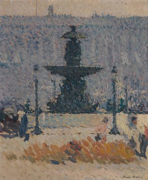 Une Des Fontaines De La Place De La Concorde a Paris by Henri Martin Oil Painting